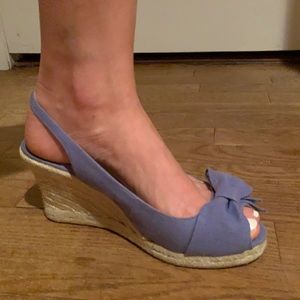 Light blue Talbots espadrille wedge sandal